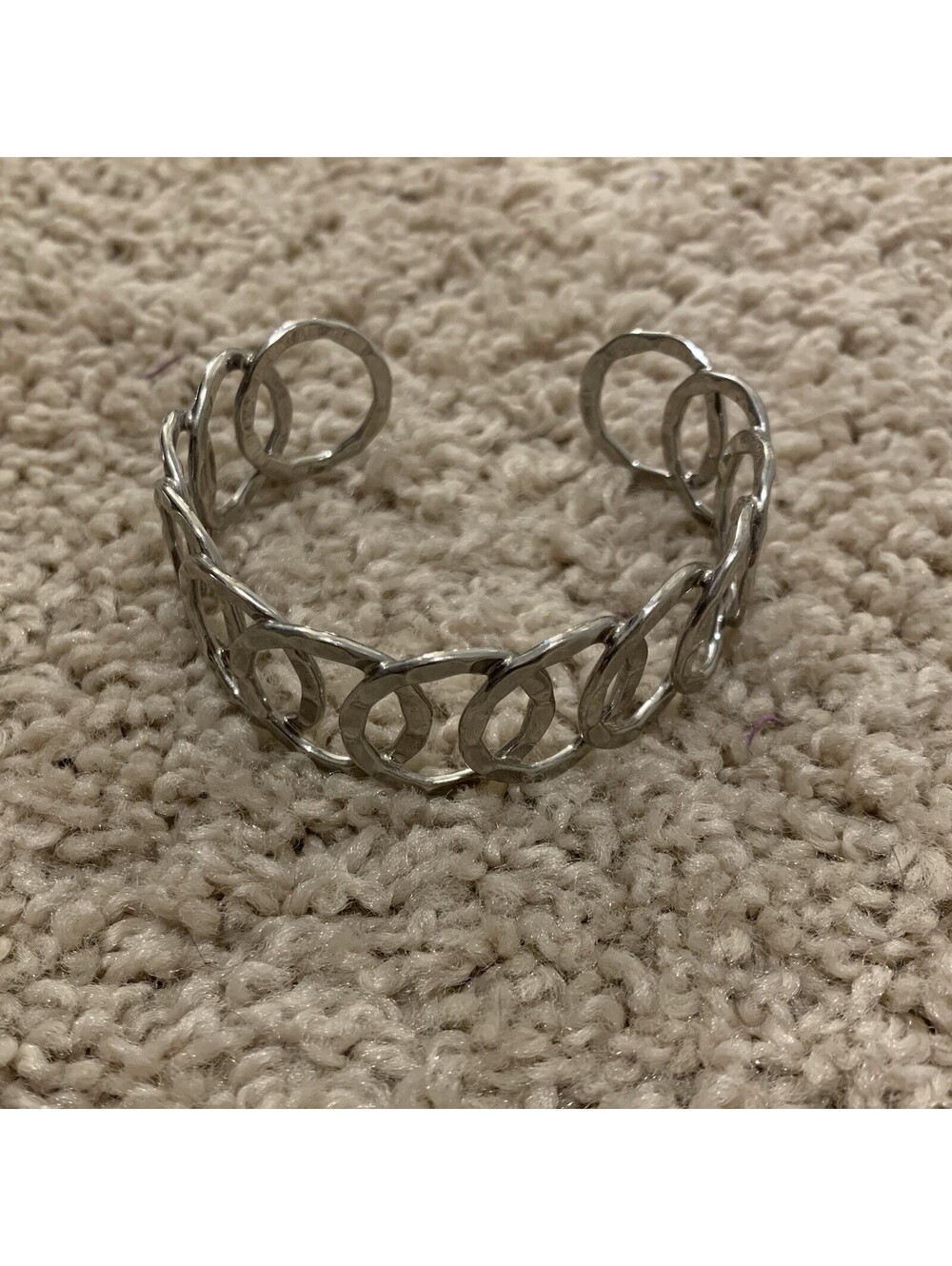 Silver Tone - Open Cuff - Bracelet - Bangle - Jewelry